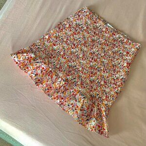 More To Come Floral Ruffle Skirt - S